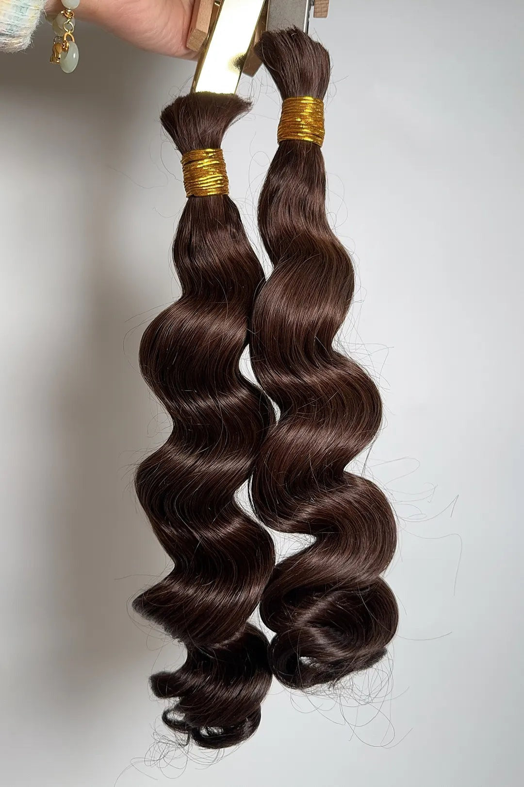 DOUBLE DRAWN DARK BROWN #2 LOOSE WAVE BULK, REAL HUMAN HAIR, BULK HAIR EXTENSIONS