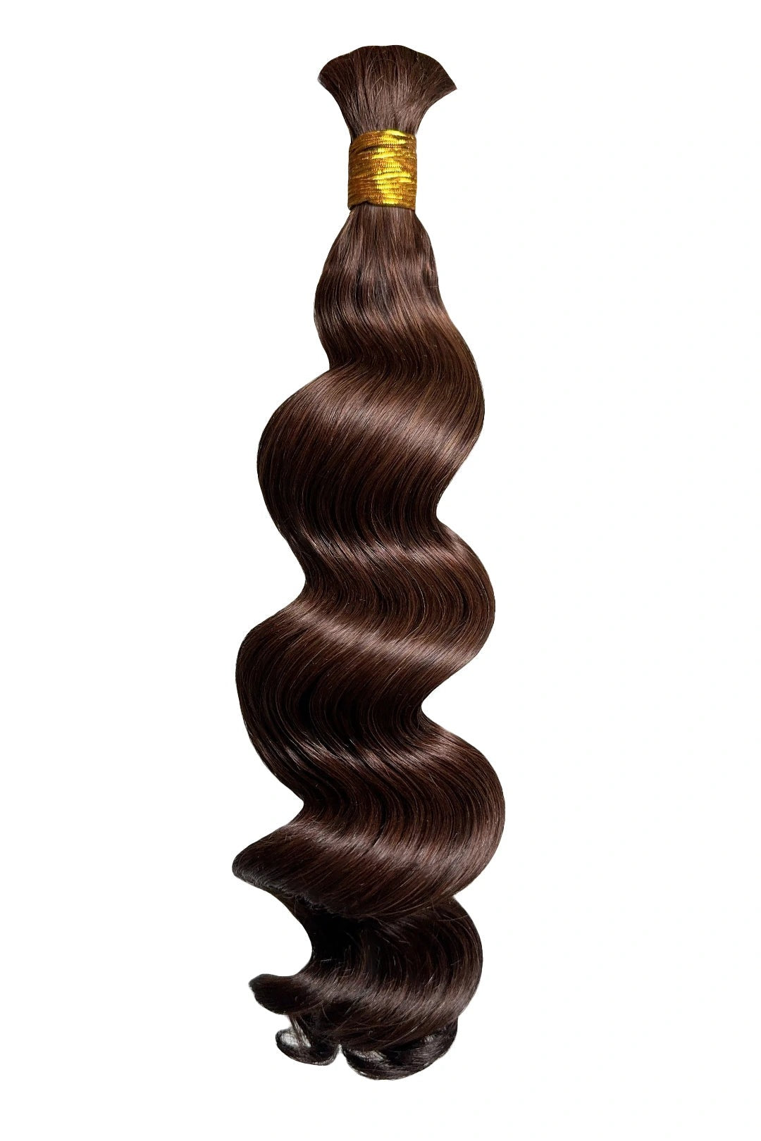 DOUBLE DRAWN DARK BROWN #2 LOOSE WAVE BULK, REAL HUMAN HAIR, BULK HAIR EXTENSIONS