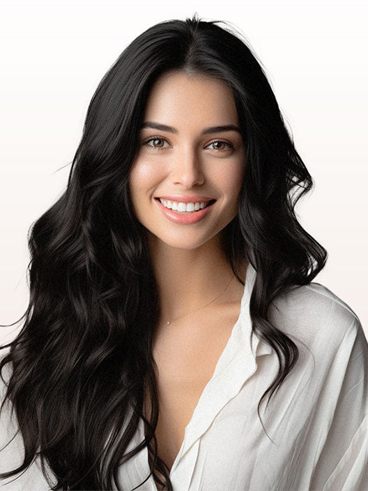 GENIUS WEFT HAIR EXTENSIONS #1 JET BLACK, WEFT STRAIGHT, GENIUS WEFT HAIR, NATURAL HUMAN HAIR