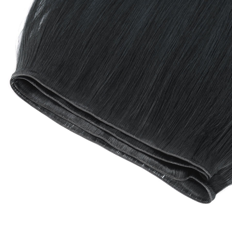 GENIUS WEFT HAIR EXTENSIONS #1 JET BLACK, WEFT STRAIGHT, GENIUS WEFT HAIR, NATURAL HUMAN HAIR