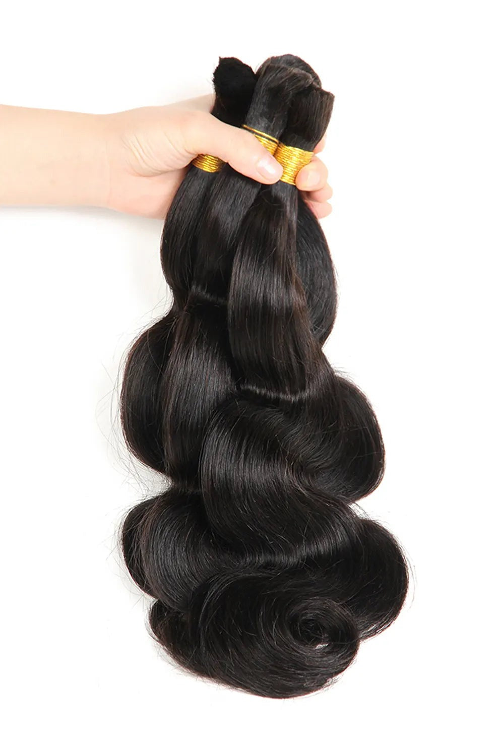BODY WAVE BULK HUMAN HAIR NATURAL BLACK (#1B), BULK HAIR EXTENSIONS, REAL HUMAN HAIR