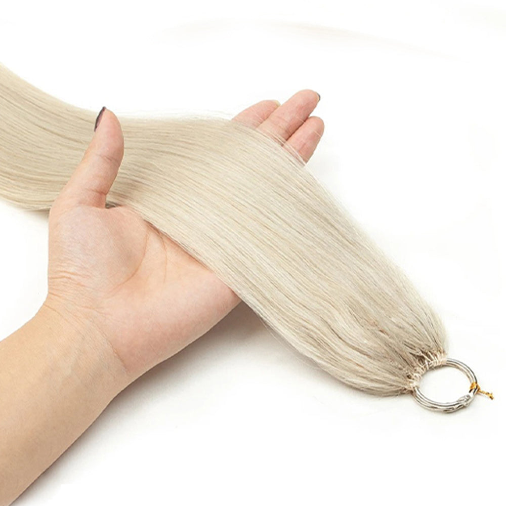 FEATHER CROCHET HAIR BLEACH BLONDE (613R), HAIR EXTENSIONS, FEATHER CROCHET, REAL HUMAN HAIR