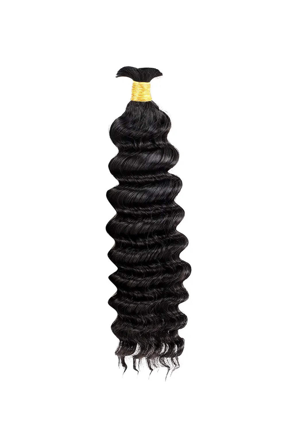DOUBLE DRAWN JET BLACK #1 DEEP WAVE BULK HUMAN HAIR, BULK HAIR EXTENSIONS, REAL HUMAN HAIR
