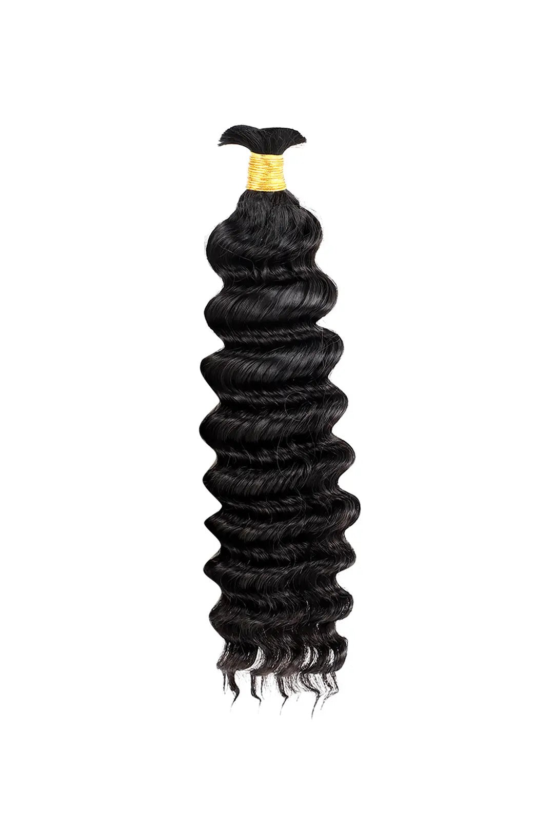 DOUBLE DRAWN JET BLACK #1 DEEP WAVE BULK HUMAN HAIR, BULK HAIR EXTENSIONS, REAL HUMAN HAIR