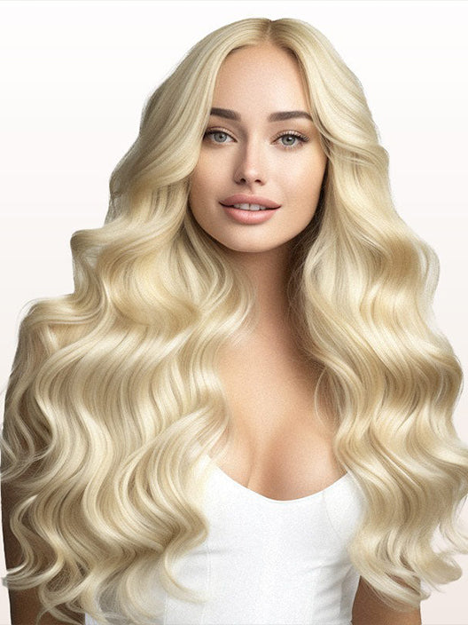GENIUS WEFT HAIR EXTENSIONS #613 BLONDE, SEW IN EXTENSIONS, GENIUS WEFT HAIR