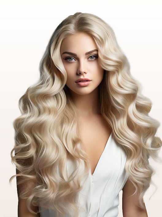 FEATHER CROCHET HAIR BLEACH BLONDE (613R), HAIR EXTENSIONS, FEATHER CROCHET, REAL HUMAN HAIR