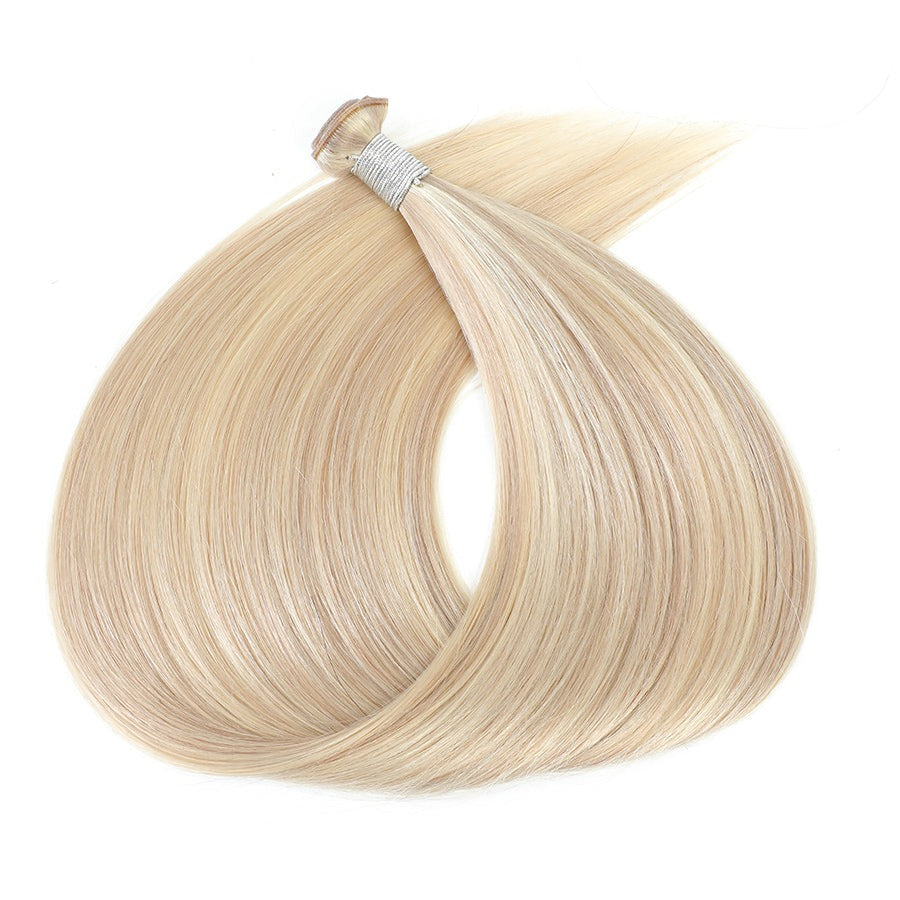 GENIUS WEFT HAIR EXTENSIONS #60 PLATINUM BLONDE, SEW IN EXTENSIONS, GENIUS WEFT HAIR, NATURAL HUMAN HAIR