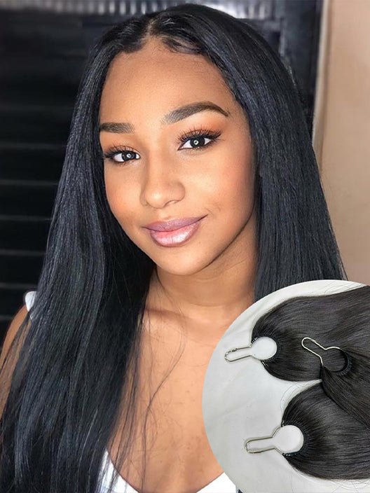 FEATHER CROCHET HAIR NATURAL BLACK #1B, HAIR EXTENSIONS, FEATHER CROCHET, REAL HUMAN HAIR
