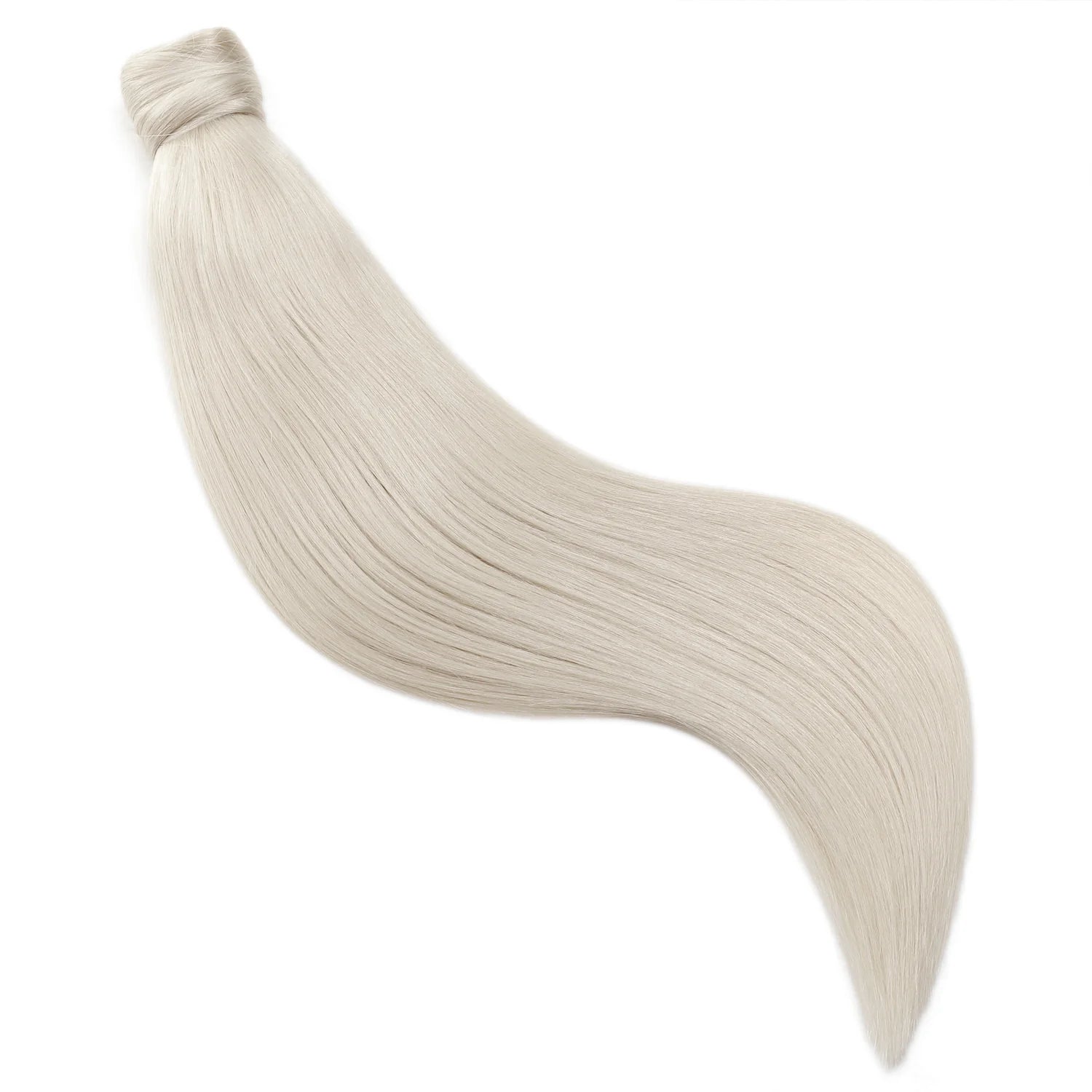 BODY WAVE PONYTAIL WIG 100% REAL HAIR #60a Silver White Blonde, NATURAL COLOR PONYTAIL, PNHAIR17