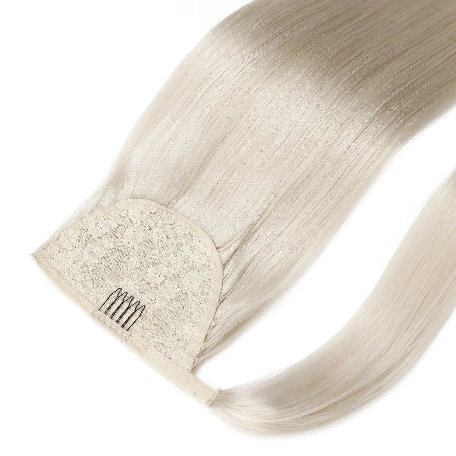 BODY WAVE PONYTAIL WIG 100% REAL HAIR #60a Silver White Blonde, NATURAL COLOR PONYTAIL, PNHAIR17