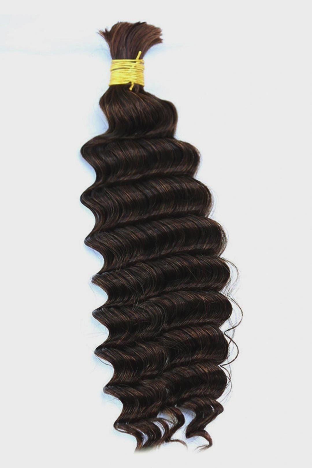#2 DARK BROWN COLOR DEEP WAVE BULK, REAL HUMAN HAIR, BULK HAIR EXTENSIONS