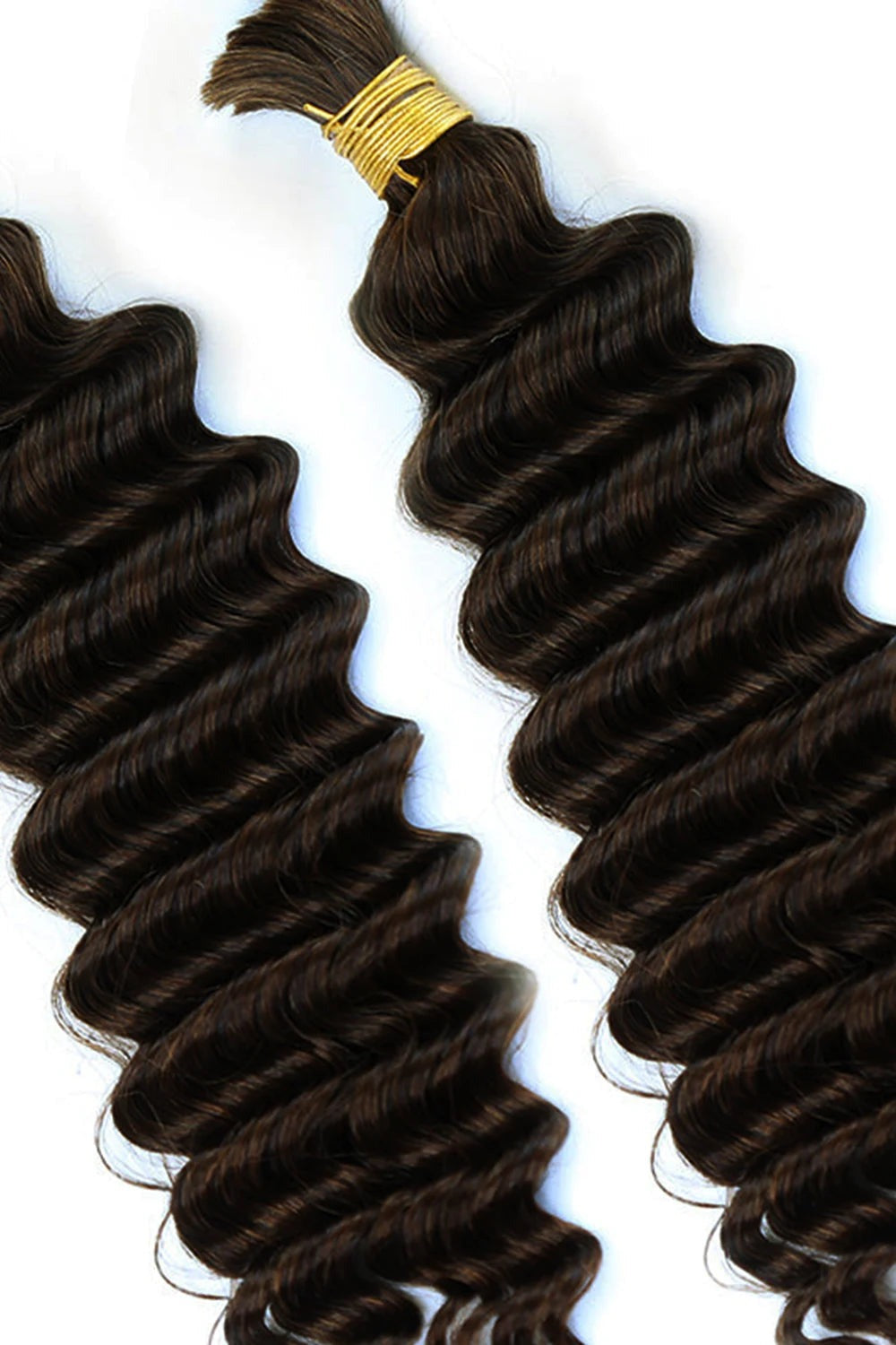 #2 DARK BROWN COLOR DEEP WAVE BULK, REAL HUMAN HAIR, BULK HAIR EXTENSIONS