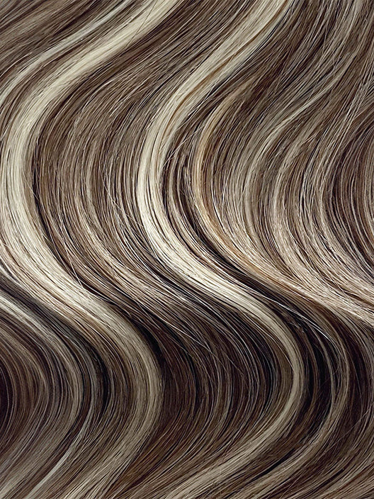 WEFT HAIR EXTENSIONS #8A-60 ASH BROWN & PLATINUM BLONDE HIGHLIGHTS, SEW IN EXTENSIONS, WEFT HAIR, HAIR EXTENSIONS