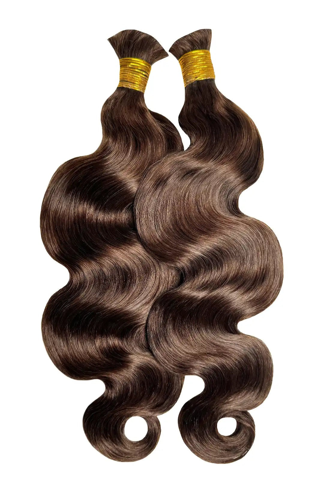 DOUBLE DRAWN DARK BROWN#2 BODY WAVE BULK HAIR, REAL HUMAN HAIR, BULK HAIR EXTENSIONS