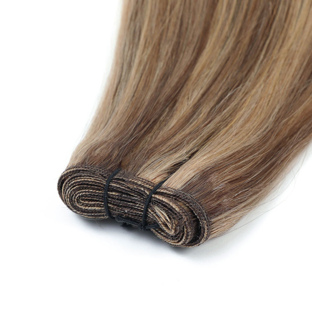 WEFT HAIR EXTENSIONS #8-22 CINNAMON BROWN & SANDY BLONDE MIX, SEW IN EXTENSIONS, WEFT HAIR, HAIR EXTENSIONS
