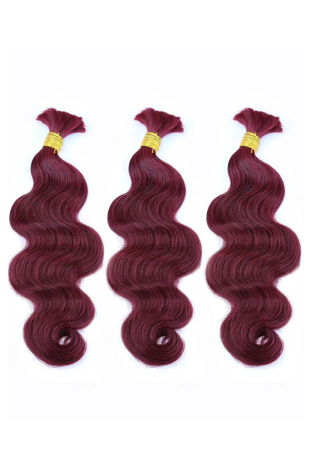 Deep Wave red  99J, BULK HAIR EXTENSIONS, REAL HUMAN HAIR