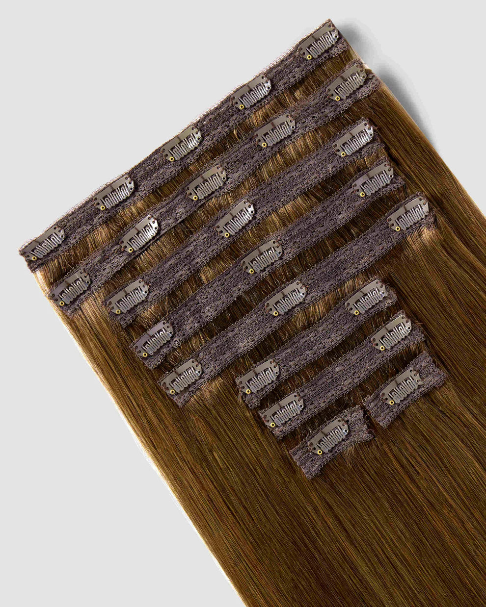 CLIP-IN HAIR EXTENSIONS Extensions Cocoa Toffee, STRAIGHT AND NATURAL WITH HUMAN HAIR. CLIHAIR11