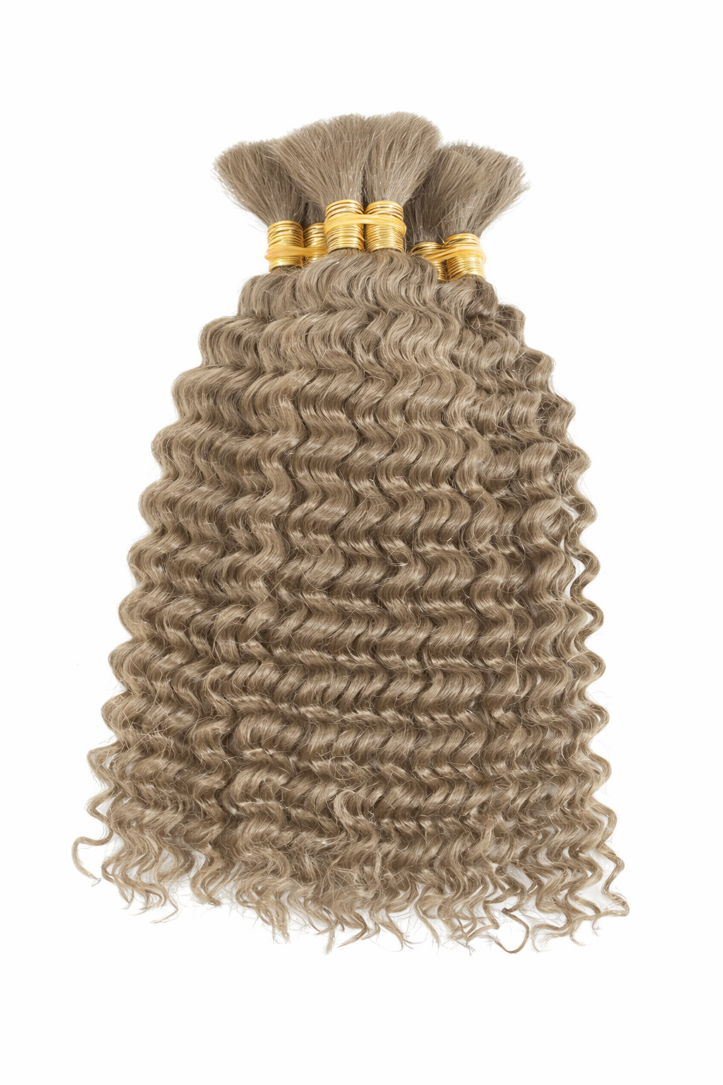 DEEP WAVE BULK HUMAN HAIR Ash Beige, BULK HAIR EXTENSIONS, REAL HUMAN HAIR