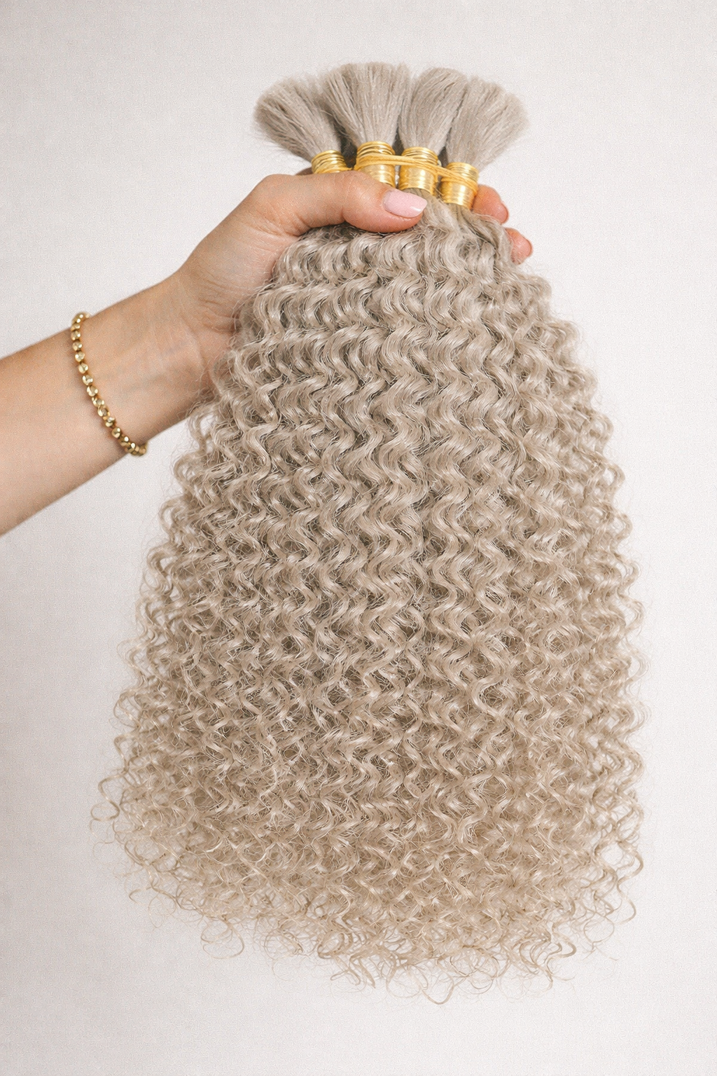 DEEP WAVE BULK HUMAN HAIR Ash Blonde, BULK HAIR EXTENSIONS, REAL HUMAN HAIR