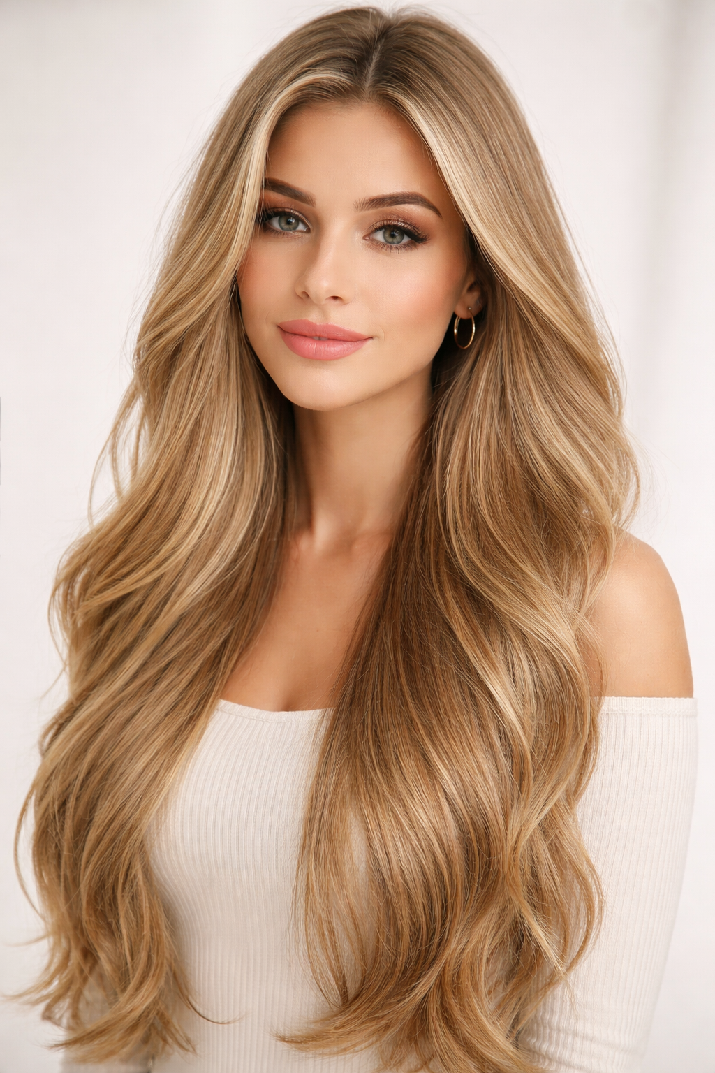 CLIP IN HAIR EXTENSIONS Beige Brown, Straight, Natural Look, 100% Human Hair, Easy Clip In, Comfortable Fit, Versatile Styling, Long Lasting Quality. CLIHAIR41