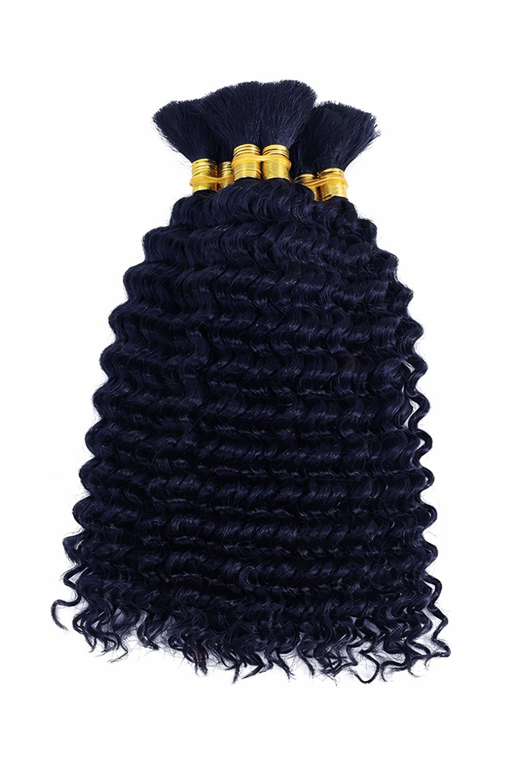 DEEP WAVE BULK HUMAN HAIR Blue Black, BULK HAIR EXTENSIONS, REAL HUMAN HAIR