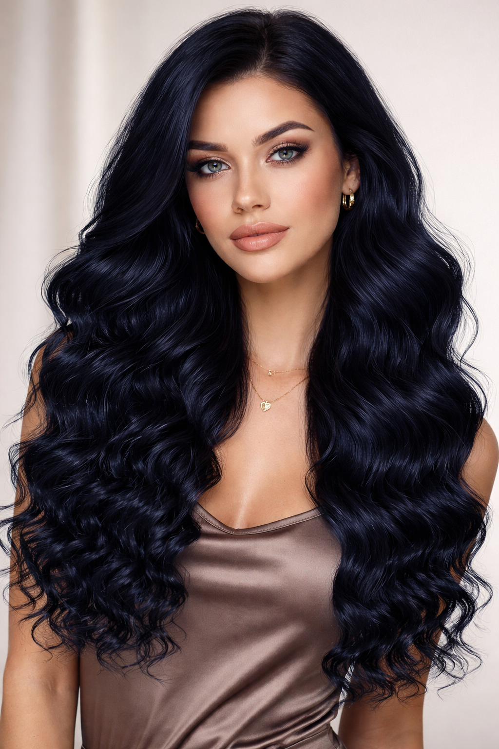 DEEP WAVE BULK HUMAN HAIR Blue Black, BULK HAIR EXTENSIONS, REAL HUMAN HAIR