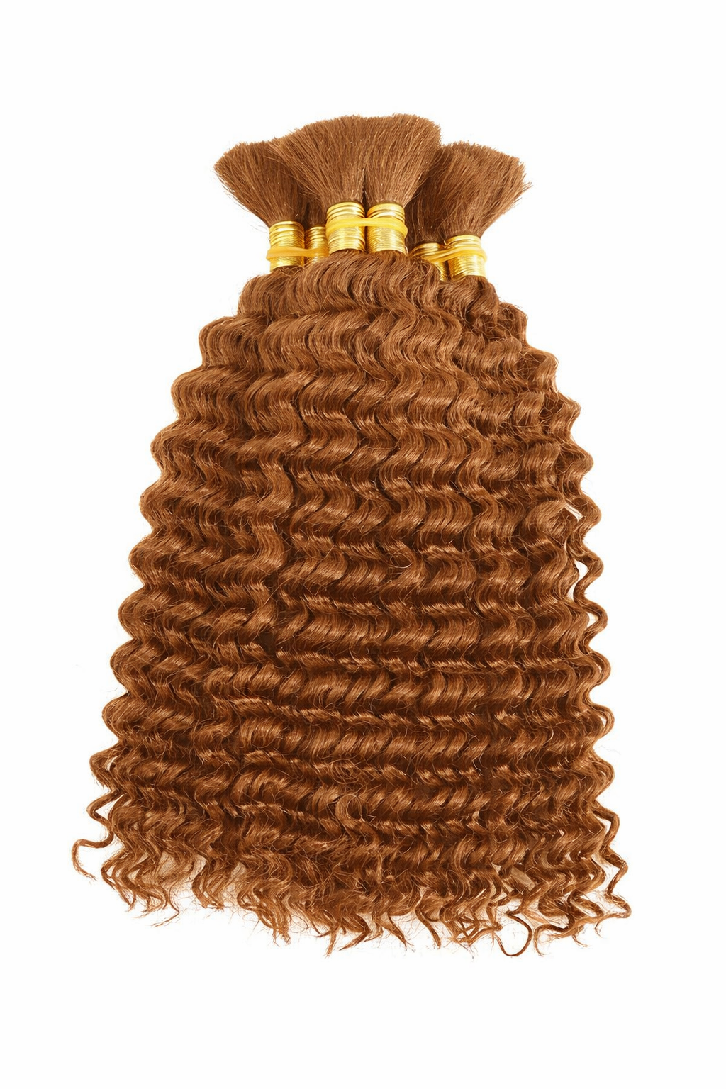 DEEP WAVE BULK HUMAN HAIR Caramel Brown, BULK HAIR EXTENSIONS, REAL HUMAN HAIR