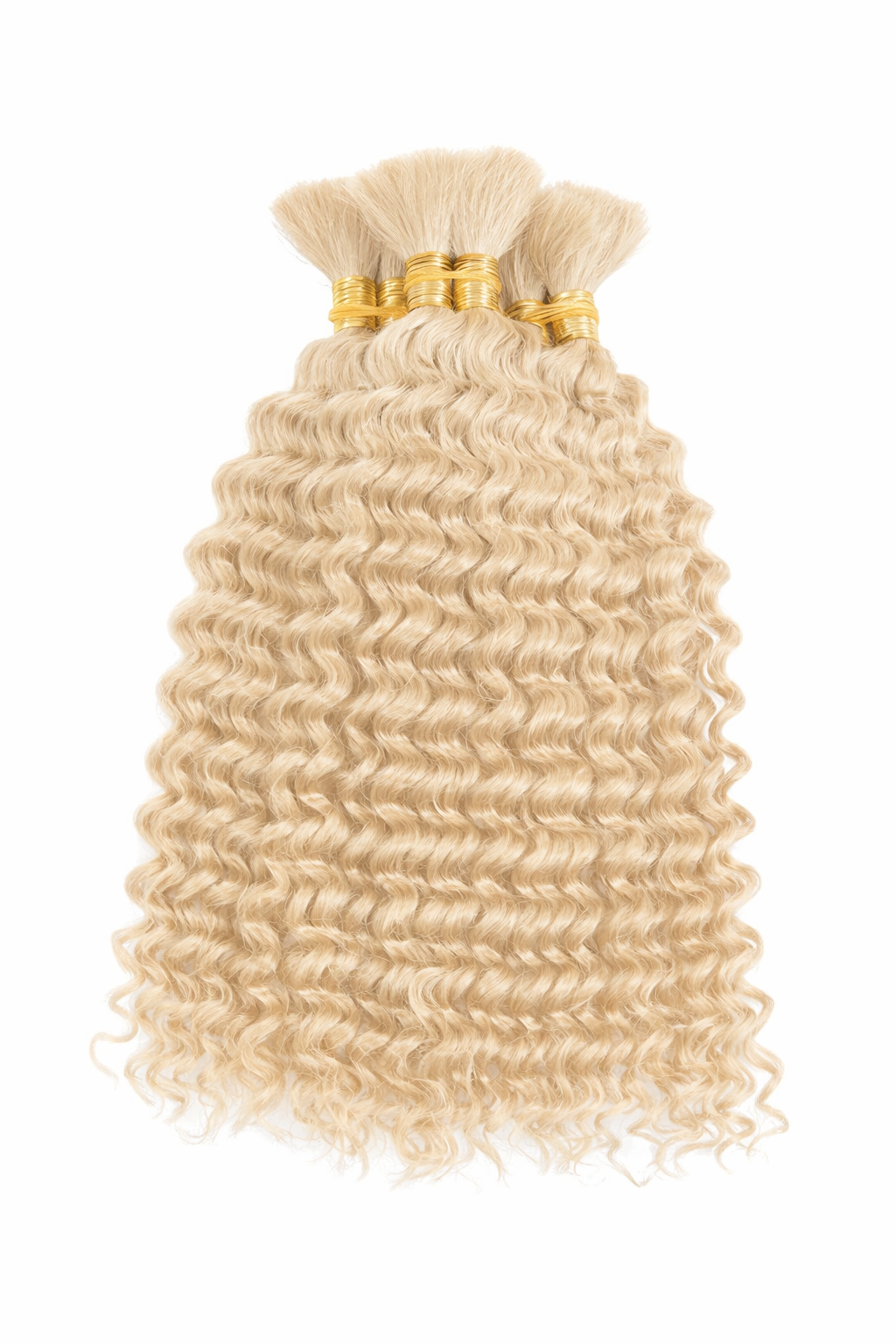 DEEP WAVE BULK HUMAN HAIR Champagne Blonde, BULK HAIR EXTENSIONS, REAL HUMAN HAIR