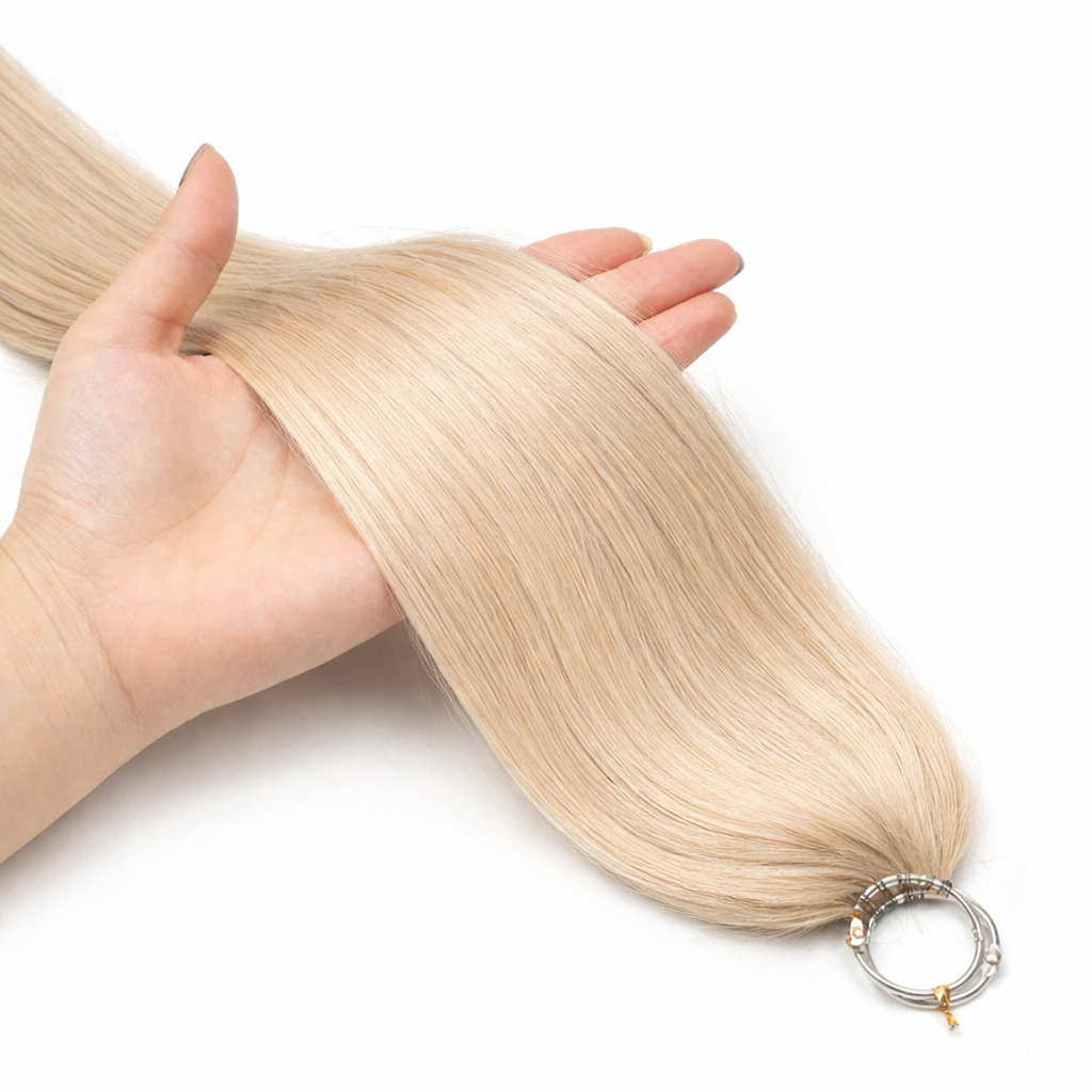 FEATHER CROCHET HAIR CHAMPAGNE BLONDE, HAIR EXTENSIONS, FEATHER CROCHET, REAL HUMAN HAIR