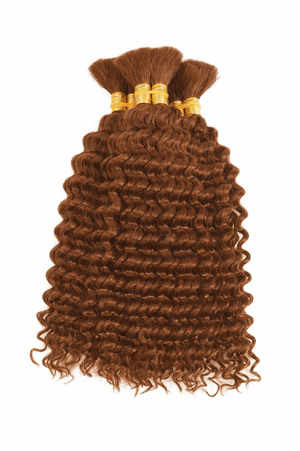 DEEP WAVE BULK HUMAN HAIR Chestnut Light Brown, BULK HAIR EXTENSIONS, REAL HUMAN HAIR