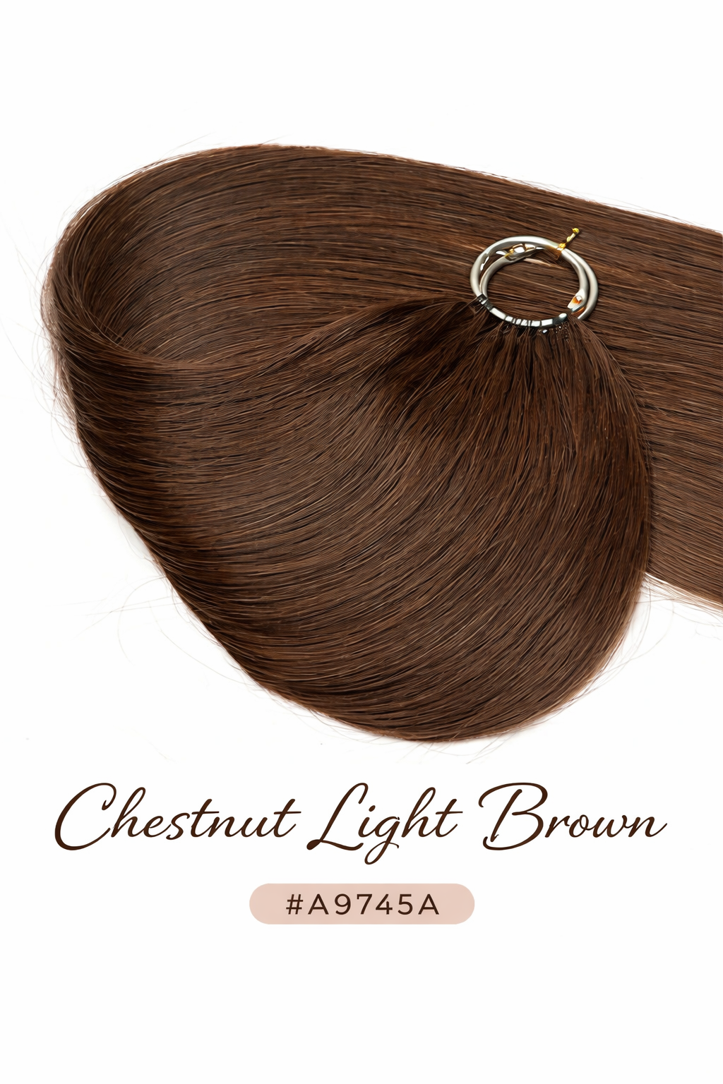 FEATHER CROCHET HAIR CHESTNUT LIGHT BROWN, HAIR EXTENSIONS, FEATHER CROCHET, REAL HUMAN HAIR