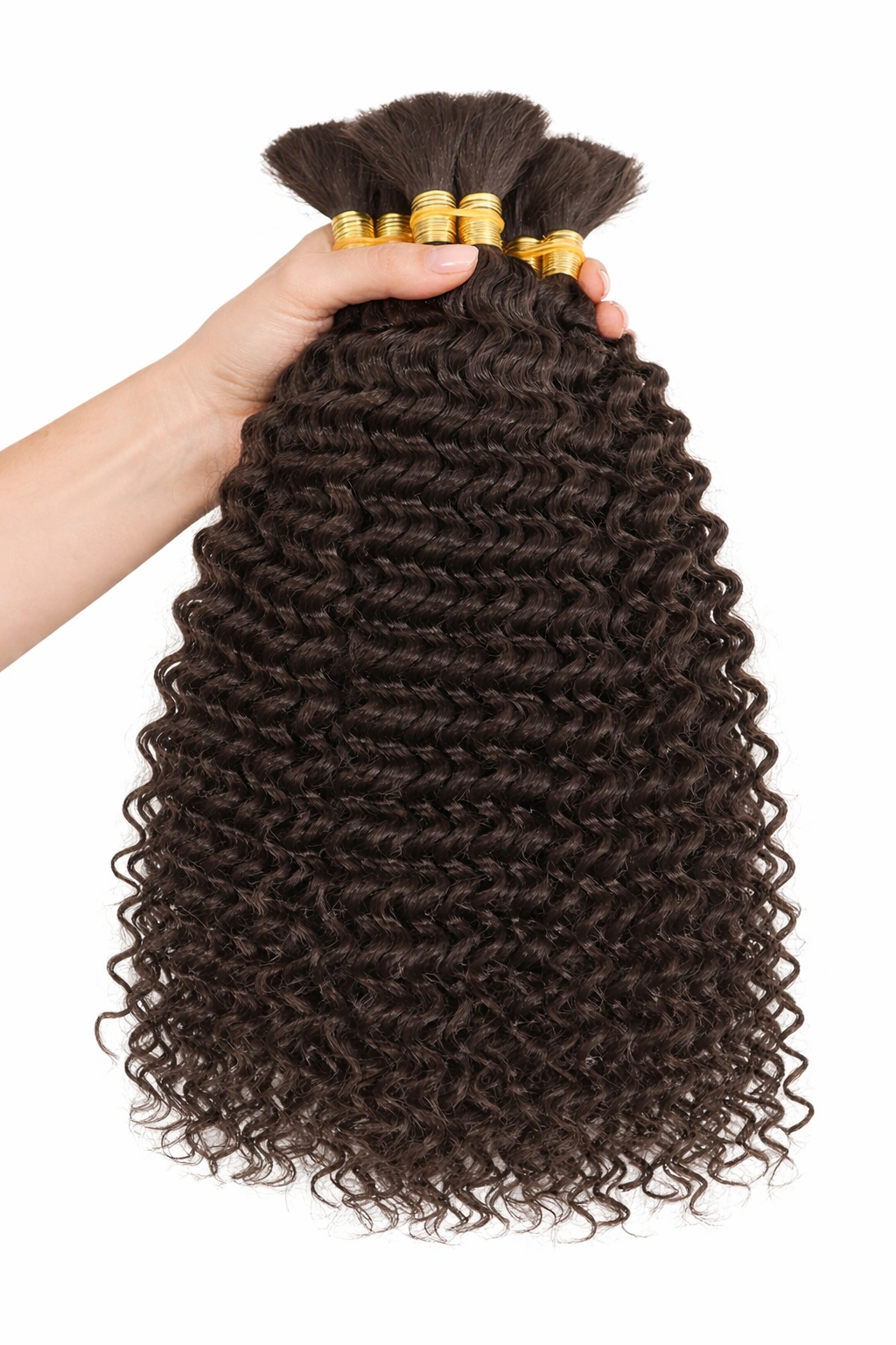 DEEP WAVE BULK HUMAN HAIR Dark Ash Brown, BULK HAIR EXTENSIONS, REAL HUMAN HAIR