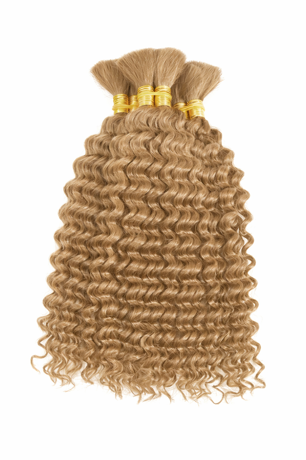 DEEP WAVE BULK HUMAN HAIR Dark Blonde, BULK HAIR EXTENSIONS, REAL HUMAN HAIR