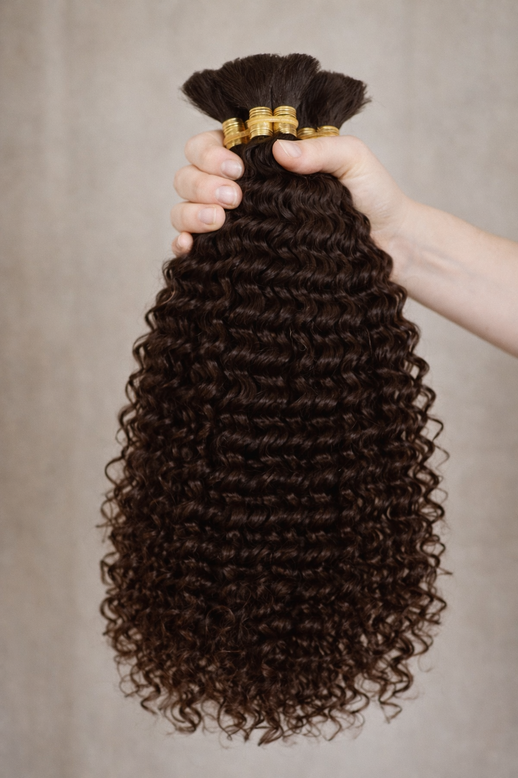 DEEP WAVE BULK HUMAN HAIR Dark Brown, BULK HAIR EXTENSIONS, REAL HUMAN HAIR