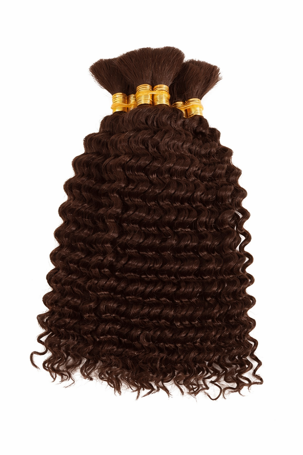 DEEP WAVE BULK HUMAN HAIR Dark Chestnut Brown, BULK HAIR EXTENSIONS, REAL HUMAN HAIR