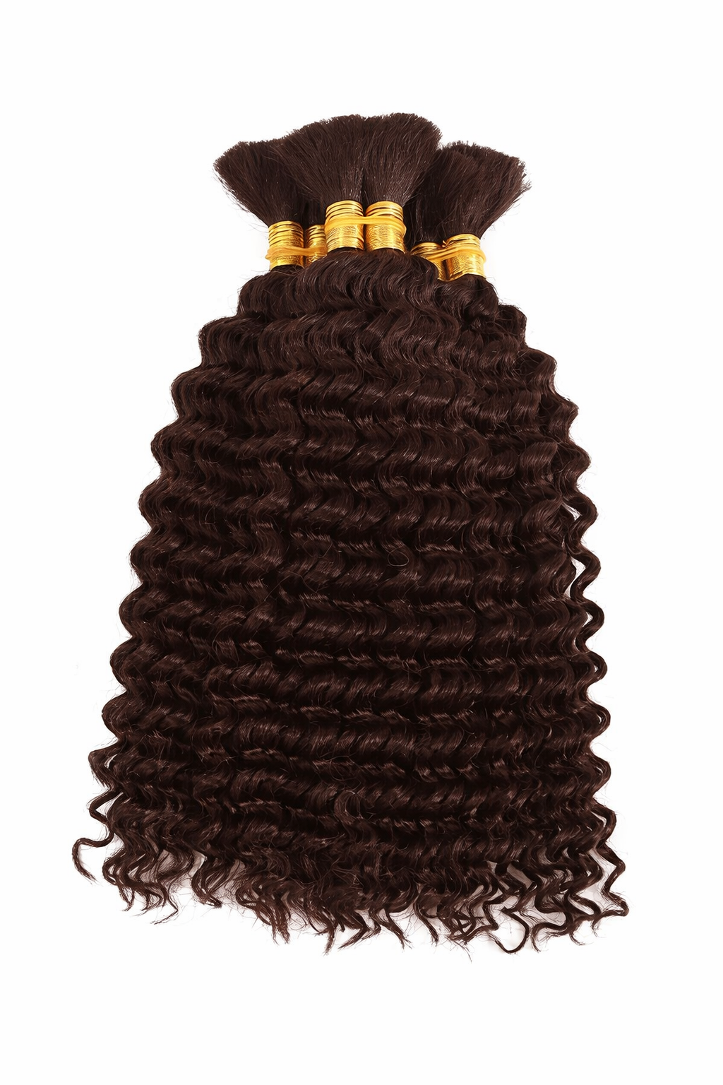 DEEP WAVE BULK HUMAN HAIR Dark Chocolate Brown, BULK HAIR EXTENSIONS, REAL HUMAN HAIR