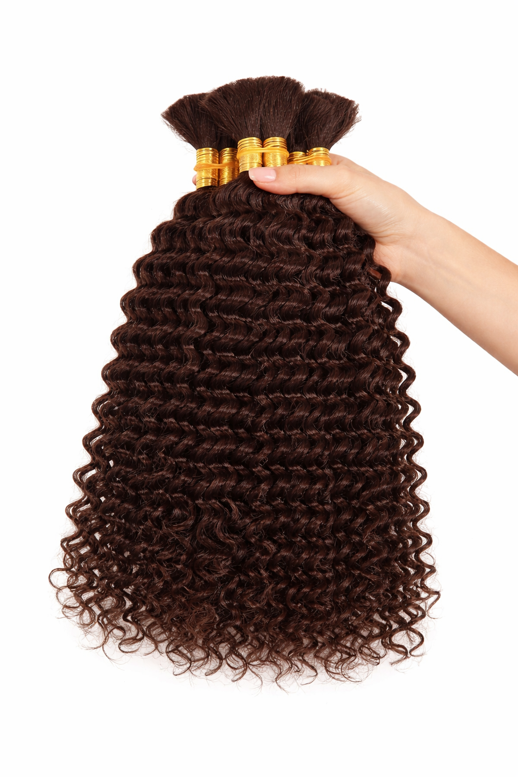 DEEP WAVE BULK HUMAN HAIR Dark Chocolate Brown, BULK HAIR EXTENSIONS, REAL HUMAN HAIR