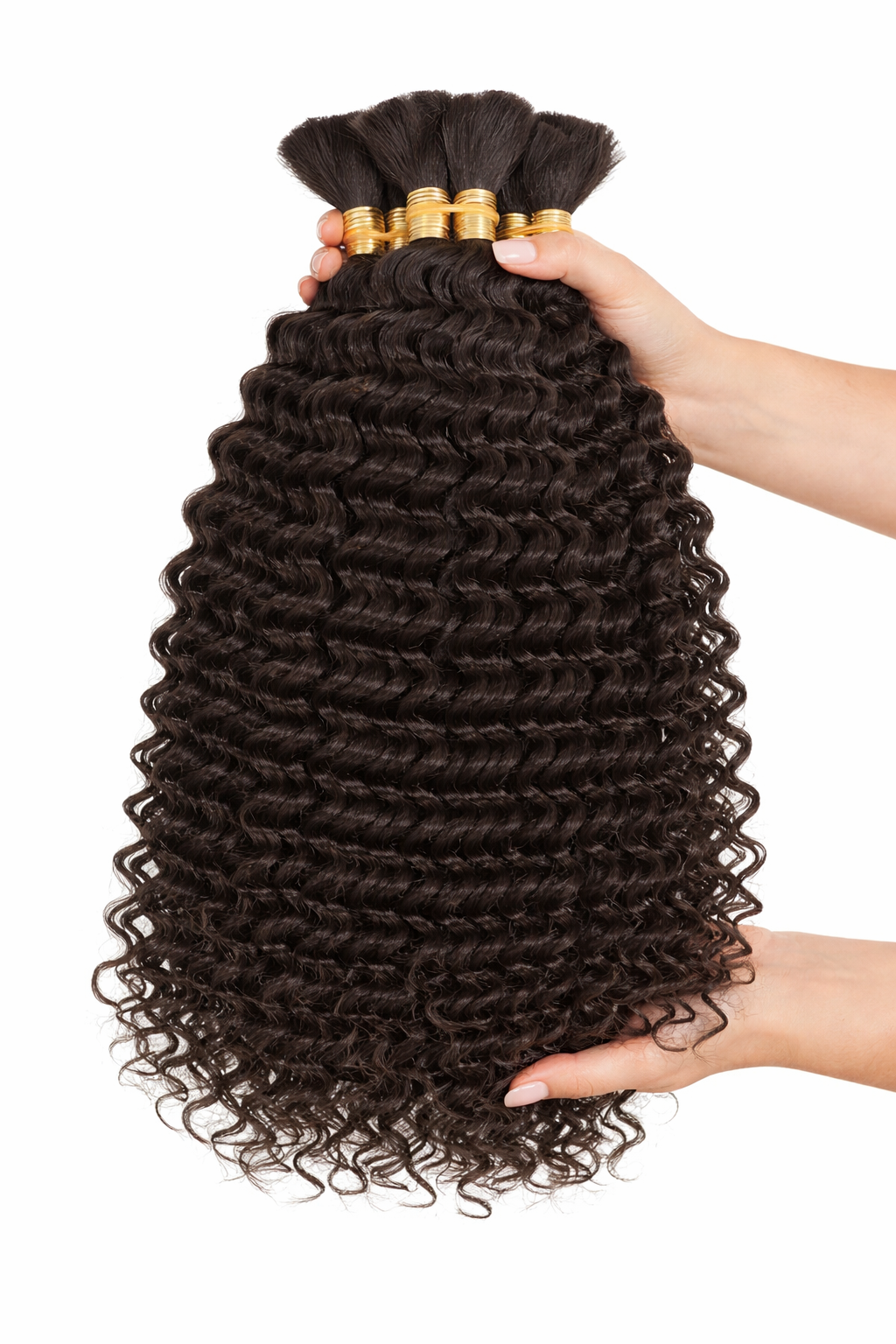 DEEP WAVE BULK HUMAN HAIR Dark Cool Brown, BULK HAIR EXTENSIONS, REAL HUMAN HAIR