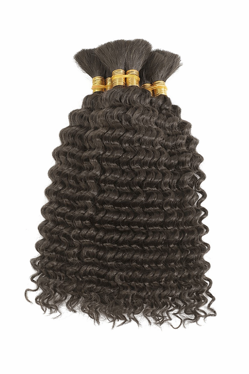 DEEP WAVE BULK HUMAN HAIR Dark Grey Brown, BULK HAIR EXTENSIONS, REAL HUMAN HAIR