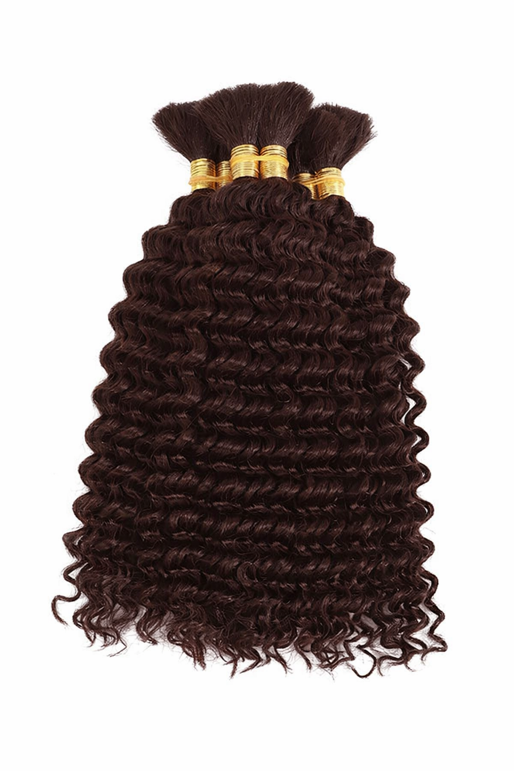 DEEP WAVE BULK HUMAN HAIR  Dark Red Brown, BULK HAIR EXTENSIONS, REAL HUMAN HAIR