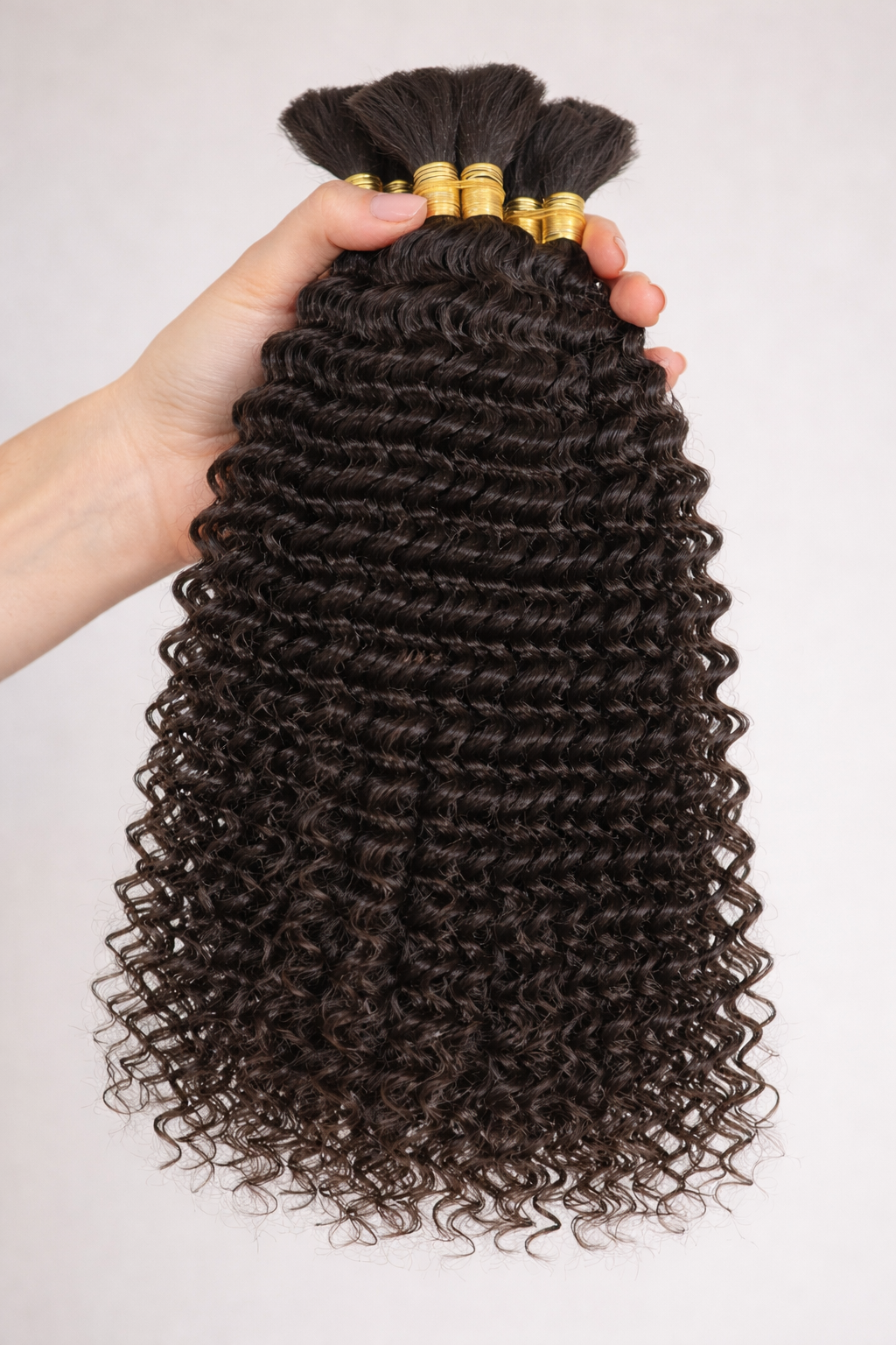 DEEP WAVE BULK HUMAN HAIR Dark Smoky Brown, BULK HAIR EXTENSIONS, REAL HUMAN HAIR