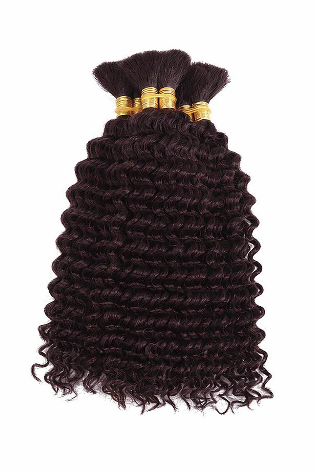 DEEP WAVE BULK HUMAN HAIR  Dark Wine Brown, BULK HAIR EXTENSIONS, REAL HUMAN HAIR