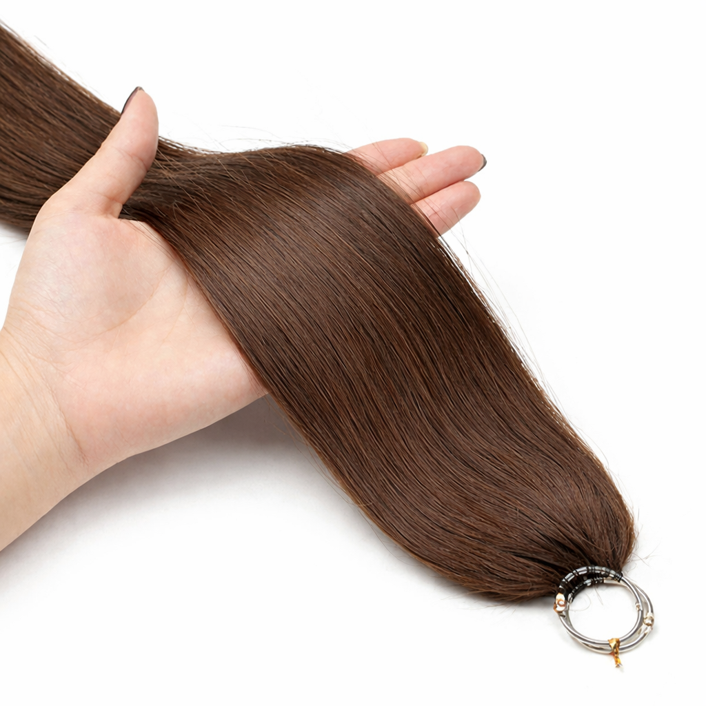 FEATHER CROCHET HAIR DARK ASH BROWN, HAIR EXTENSIONS, FEATHER CROCHET, REAL HUMAN HAIR