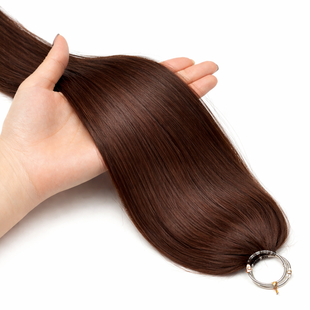 FEATHER CROCHET HAIR DARK CHESTNUT BROWN, HAIR EXTENSIONS, FEATHER CROCHET, REAL HUMAN HAIR