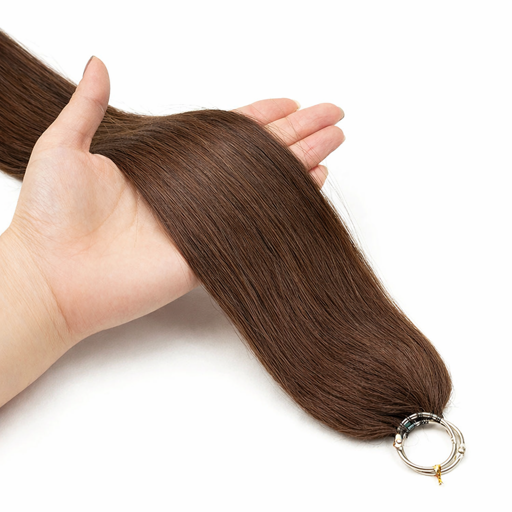 FEATHER CROCHET HAIR DARK COFFEE BROWN, HAIR EXTENSIONS, FEATHER CROCHET, REAL HUMAN HAIR