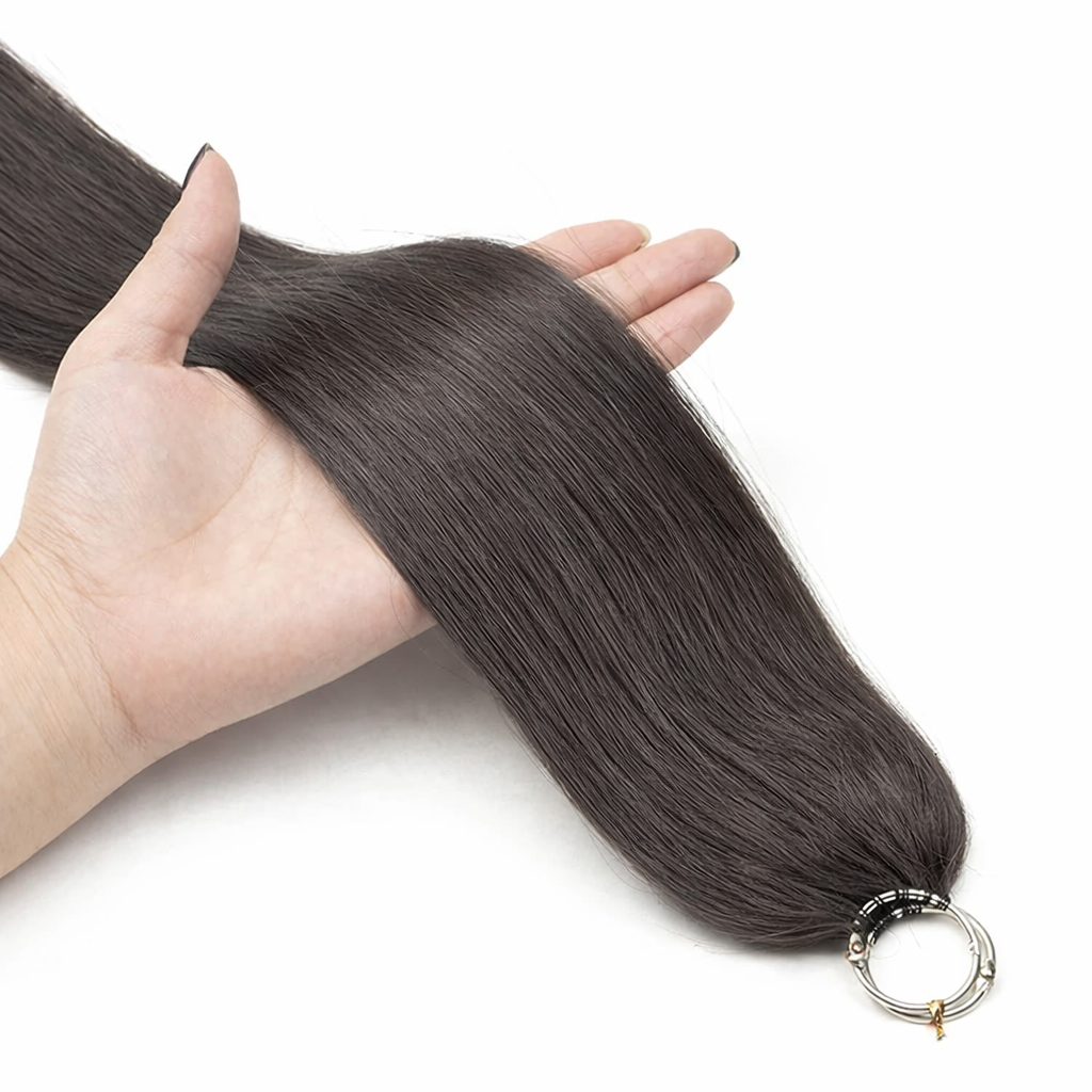 FEATHER CROCHET HAIR DARK GREY BROWN, HAIR EXTENSIONS, FEATHER CROCHET, REAL HUMAN HAIR