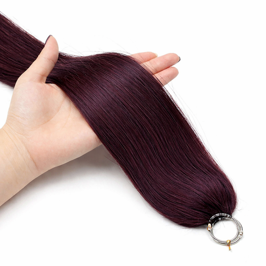 FEATHER CROCHET HAIR DARK PLUM, HAIR EXTENSIONS, FEATHER CROCHET, REAL HUMAN HAIR