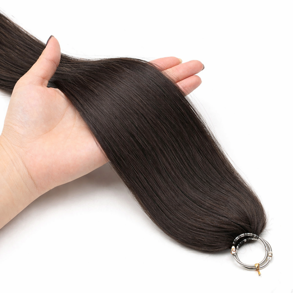 FEATHER CROCHET HAIR DARK SMOKY BROWN, HAIR EXTENSIONS, FEATHER CROCHET, REAL HUMAN HAIR