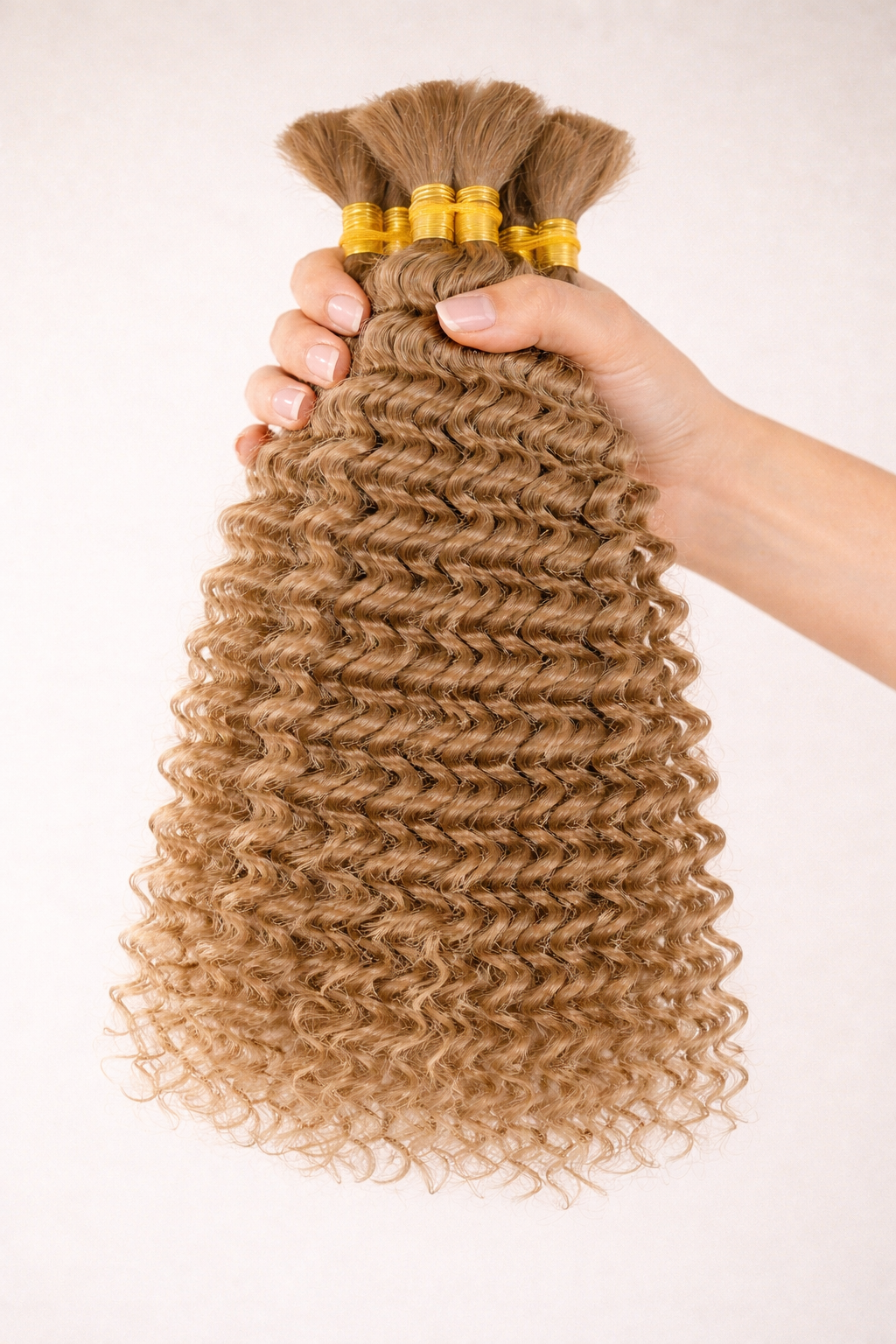 DEEP WAVE BULK HUMAN HAIR Dirty Blonde, BULK HAIR EXTENSIONS, REAL HUMAN HAIR