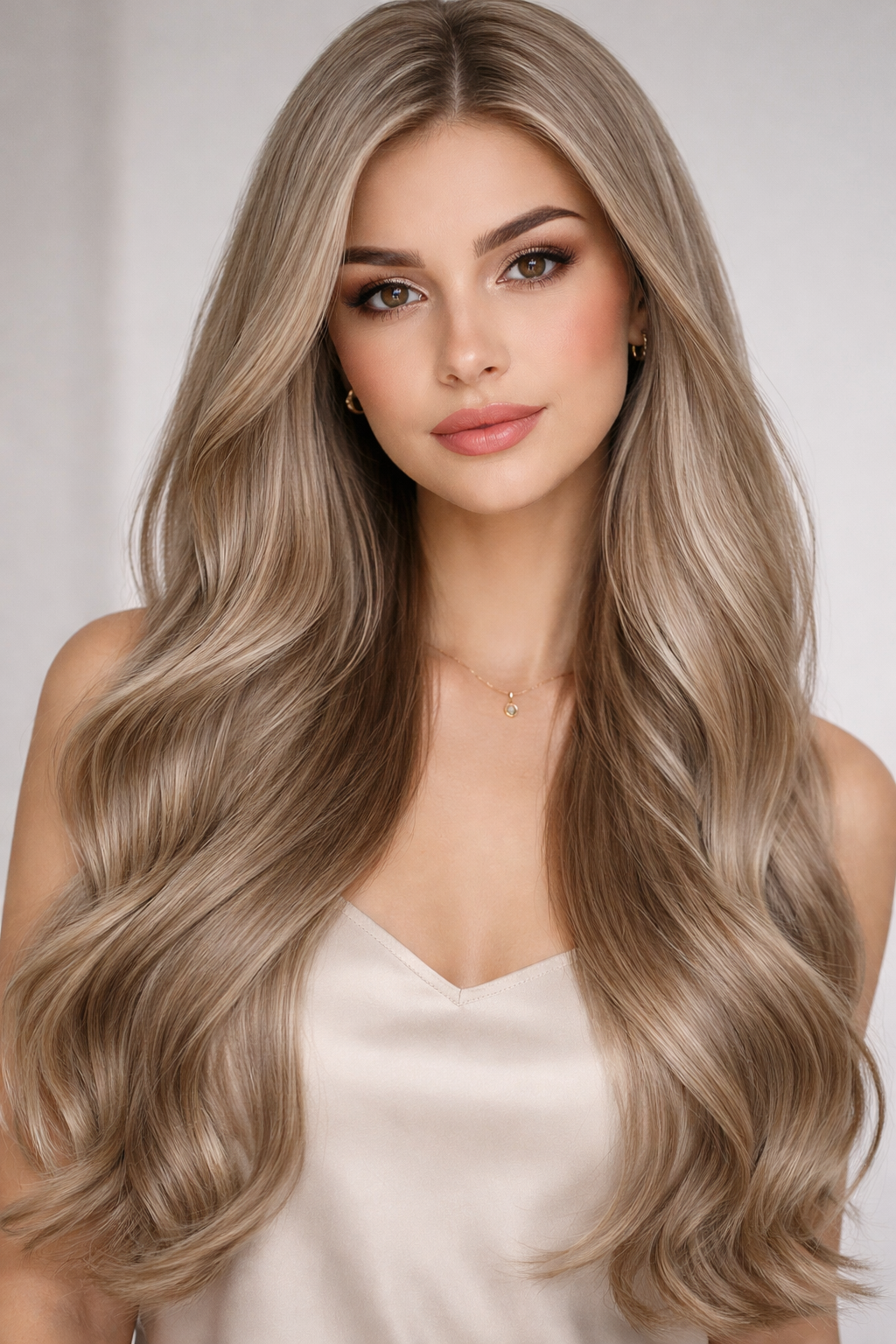 CLIP IN HAIR EXTENSIONS Greige , Straight, Natural Look, 100% Human Hair, Easy Clip In, Comfortable Fit, Versatile Styling, Long Lasting Quality. CLIHAIR47